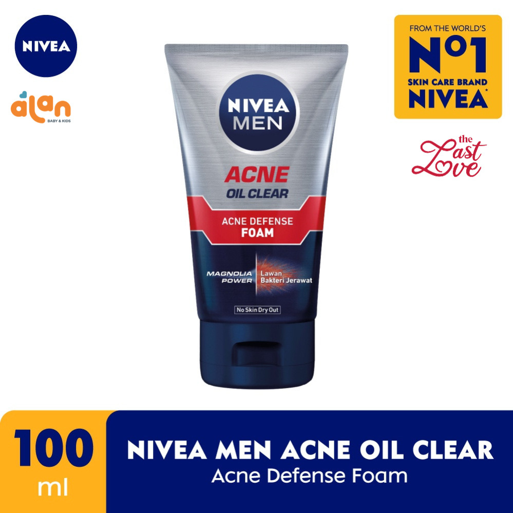 Last Love NIVEA MEN Acne Oil Clear Acne Defense Foam 100ml - Pembersih Wajah Nivea Men