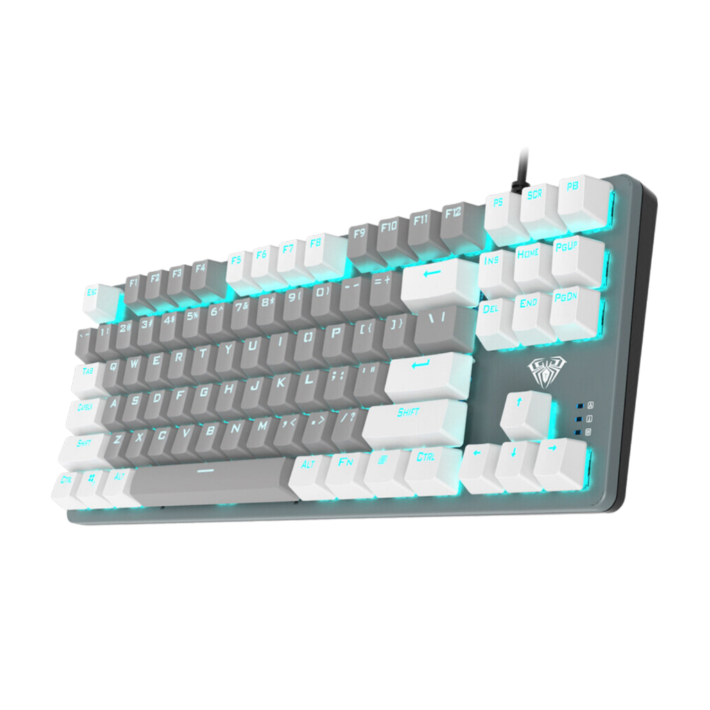 Keyboard Gaming Mechanical AULA Wind F3287 Kabel White-Gray Keycaps