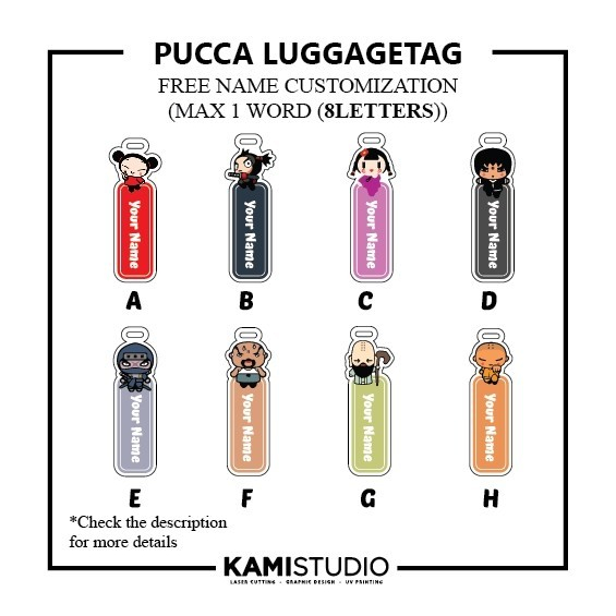 LUGGAGE TAG PUCCA / GANTUNGAN KOPER  / GANTUNGAN TAS NAMA / BAG TAG PRINTING FILM PUCCA/ KADO CUSTOM