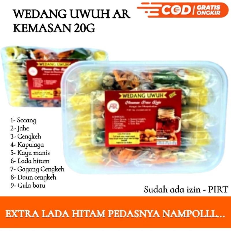 

[GROSIR] WEDANG UWUH AR KOMPLIT KEMASAN 20g ISI 10pcs