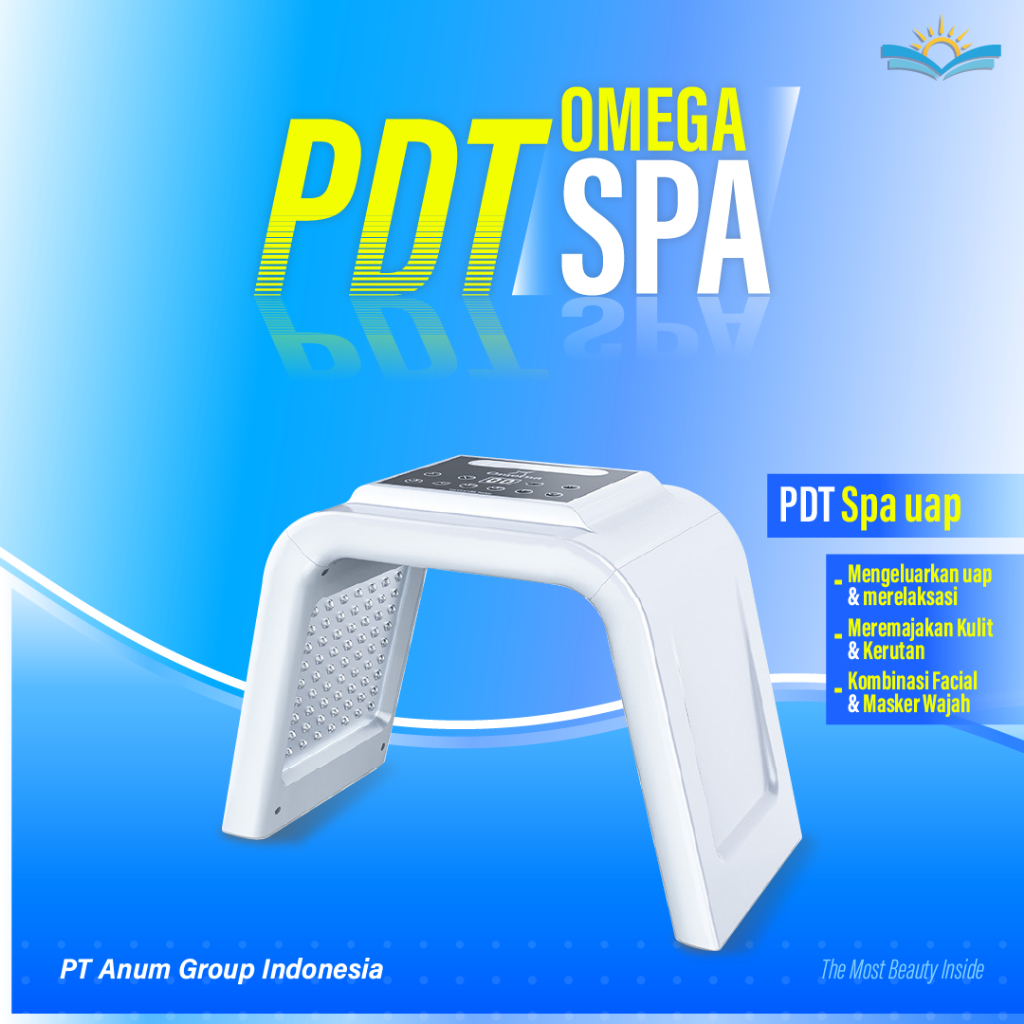 PDT Omega Spa Uap 7 Warna LED Masker Nano Alat Facial Wajah Light Anum Beauty Standing