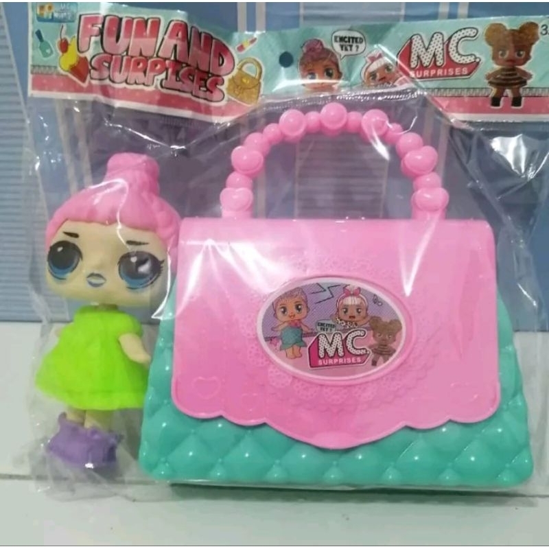 MAINAN ANAK PEREMPUAN MAINAN TAS FASHION GIRL MAINAN TAS + BONEKA-MAINAN ANAK TAS LOL FROZEN