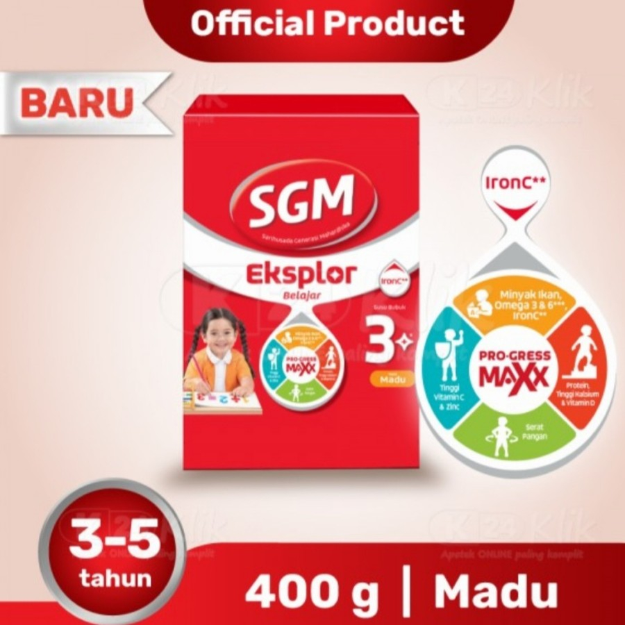 

SGM 3+ 400gr Vanila / Madu / Coklat - Susu Anak 3-5 Tahun