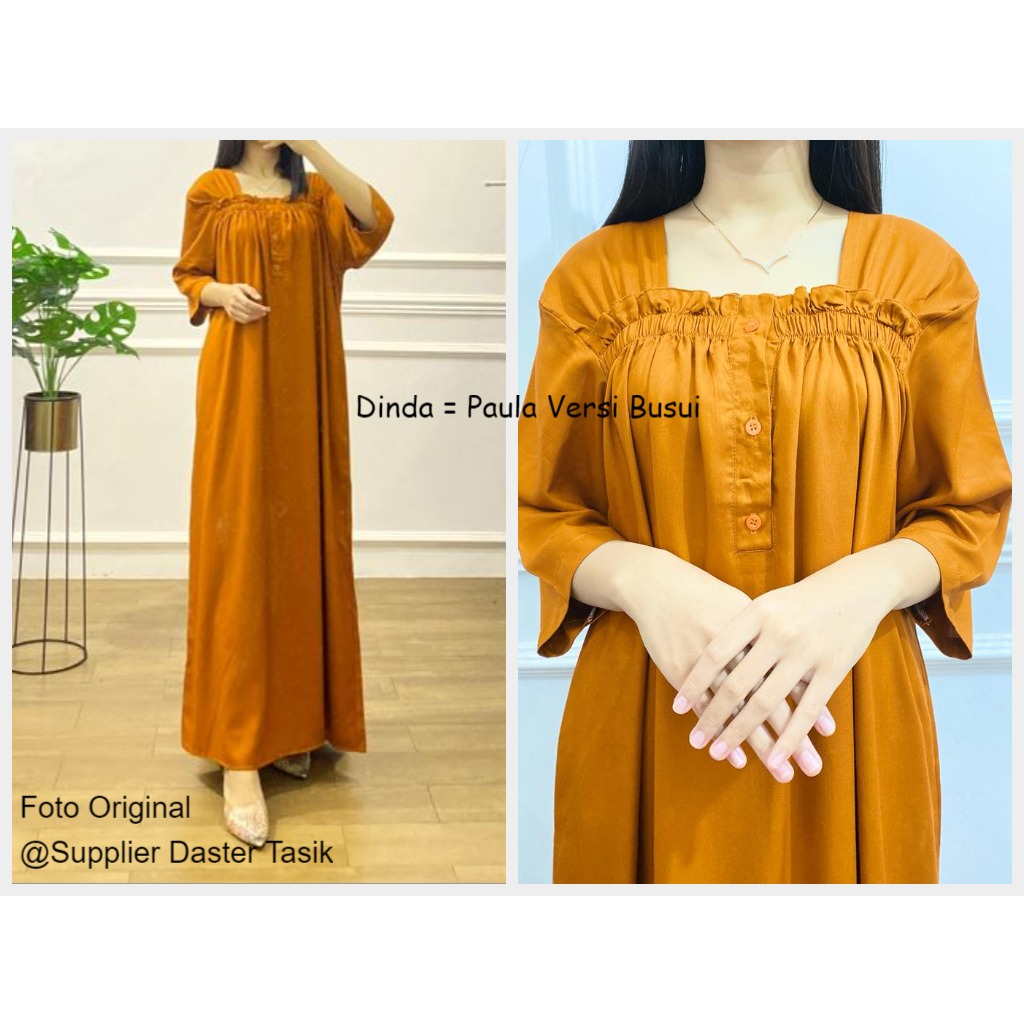 SEI [DASTER DINDA BUSUI POLOS - Paula versi Busui - Rayon TWILL TEBAL] Daster Gamis Dress Rayon