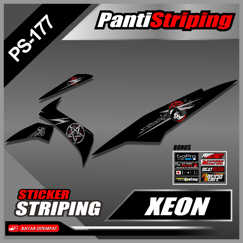 (PS- 177) Striping Transparan Yamaha Xeon Rc / Sticker XEON RC Aksesoris Sepeda Motor Variasi Desain