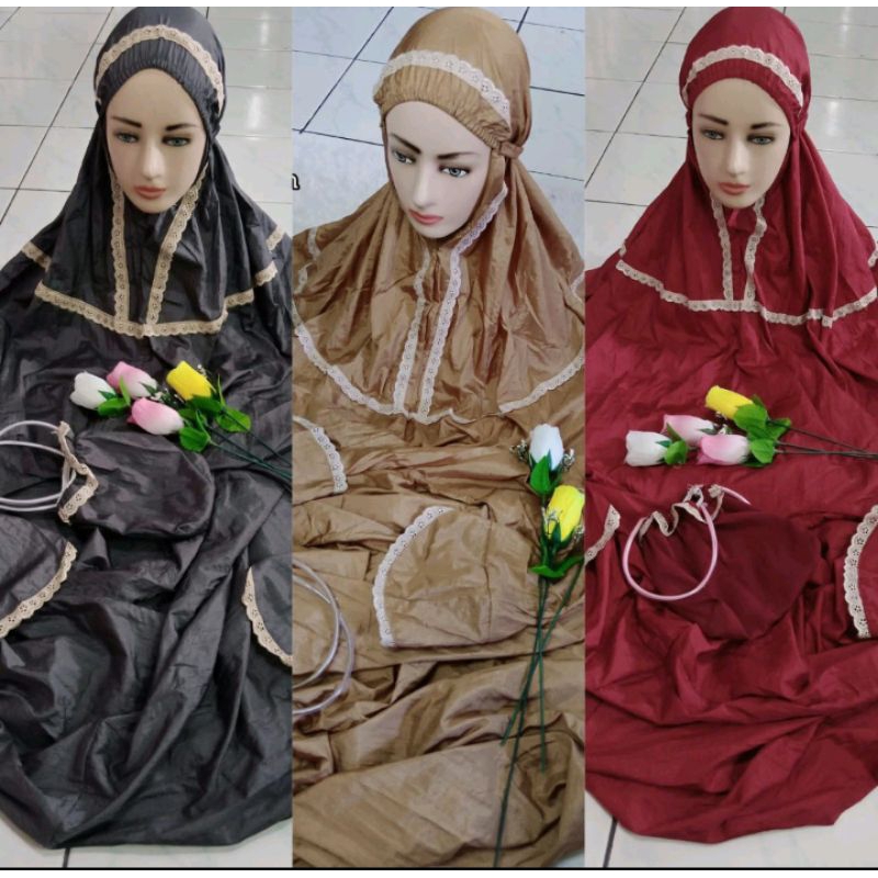 mukenah/ mukena terusan dewasa Parasut | Mukena traveling