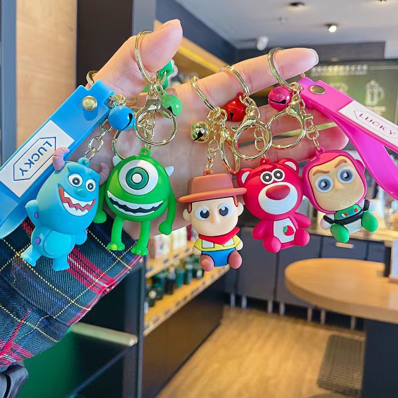 GANTUNGAN KUNCI KEY CHAIN MAINAN MONSTER INC LAMPU LED BERSUARA BERBUNYI / MONSTER INC MIKE JAMES / 