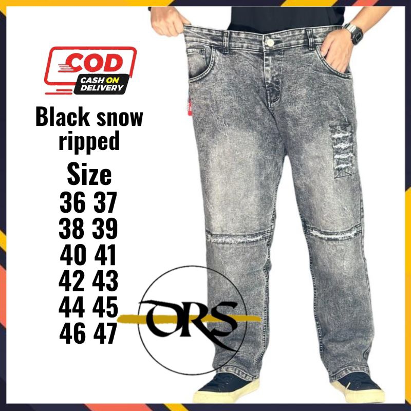 DRS REAL PICK BIG SIZE CELANA JEANS SOBEK RIPPED JUMBO PRIA SIZE 40 44 46 STRETCH SLIMFIT