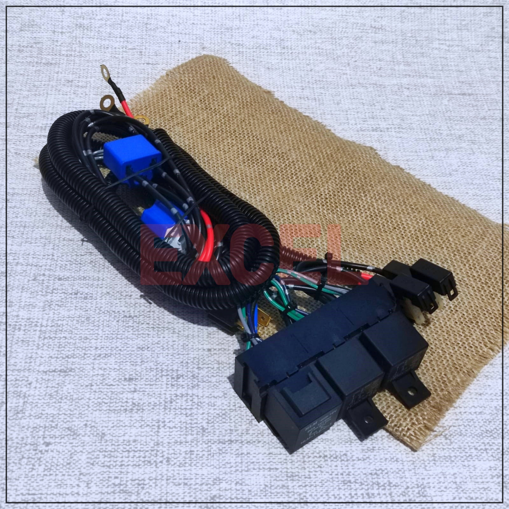 KABEL RELAY SET BOSCH LAMPU HEADLAMP H4 MOBIL 3 RELAY 2 LAMPU ORIGINAL