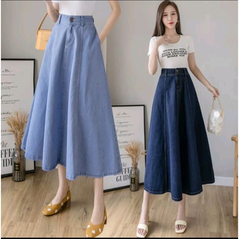 Rok Jeans Wanita 7/8 # Rok Jeans Terbaru 2023 # Rok Jeans