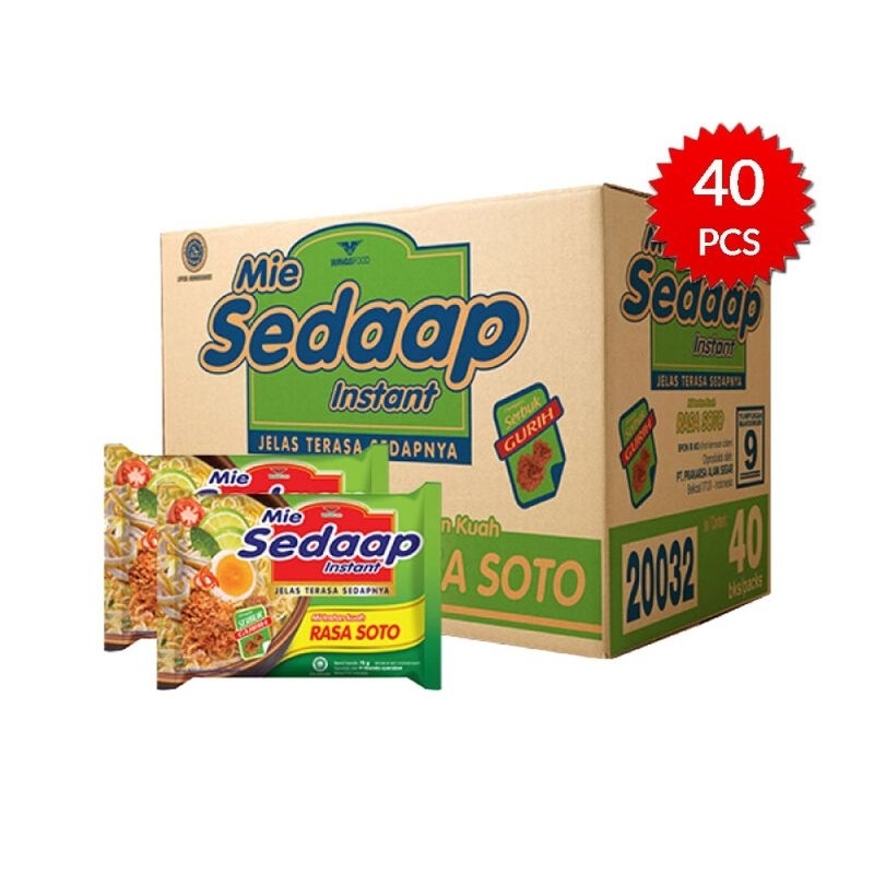 Mie Sedaap rasa soto 1 dus isi 40pcs | mi instan sedap satu karton