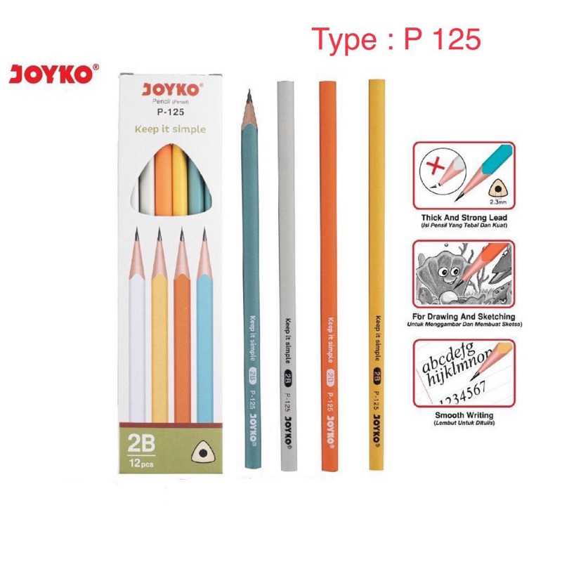 

(1 LUSIN) PENSIL JOYKO P-125 SEGITIGA PASTEL LUCU