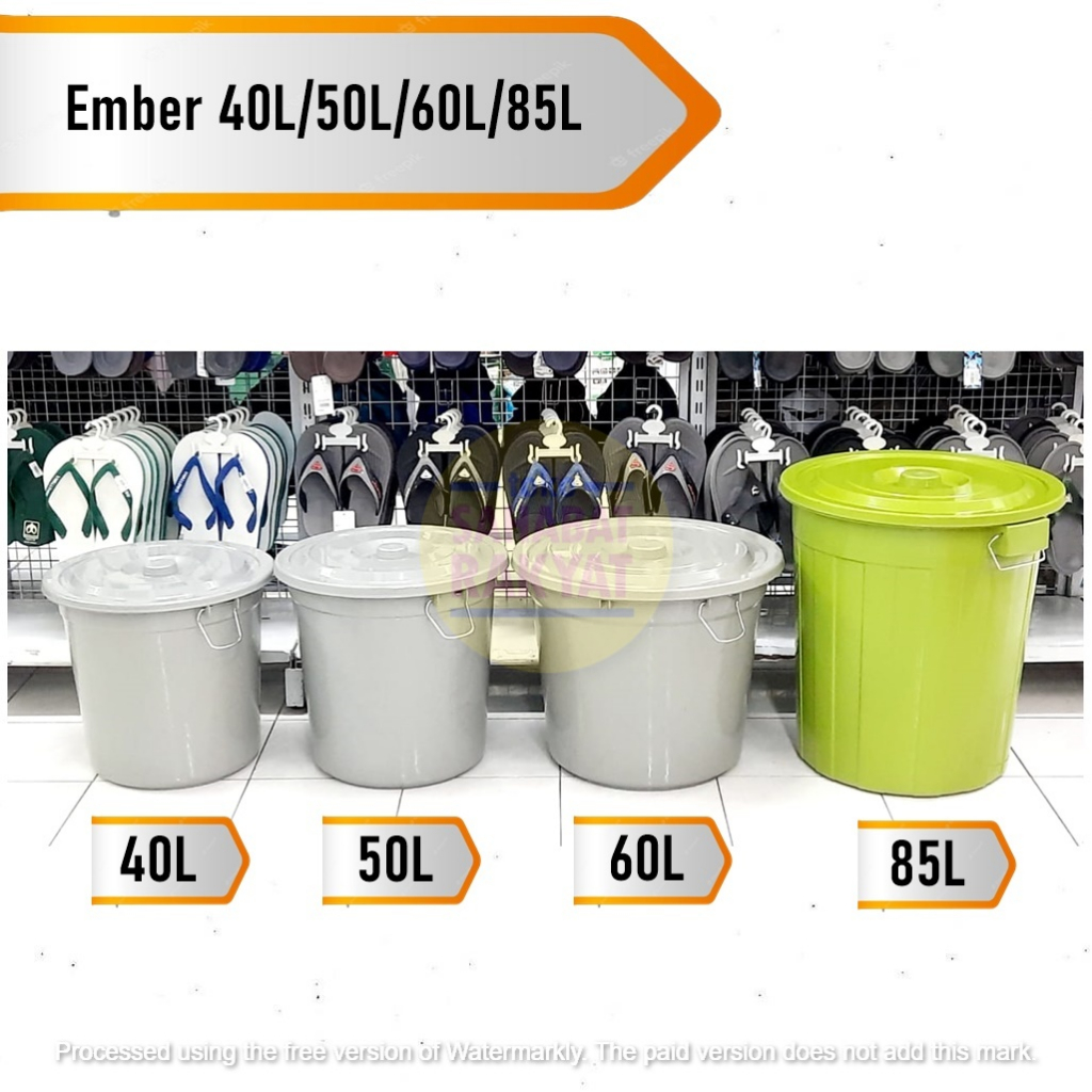 Ember Tutup Hitam / Ember Tutup Abu 60L