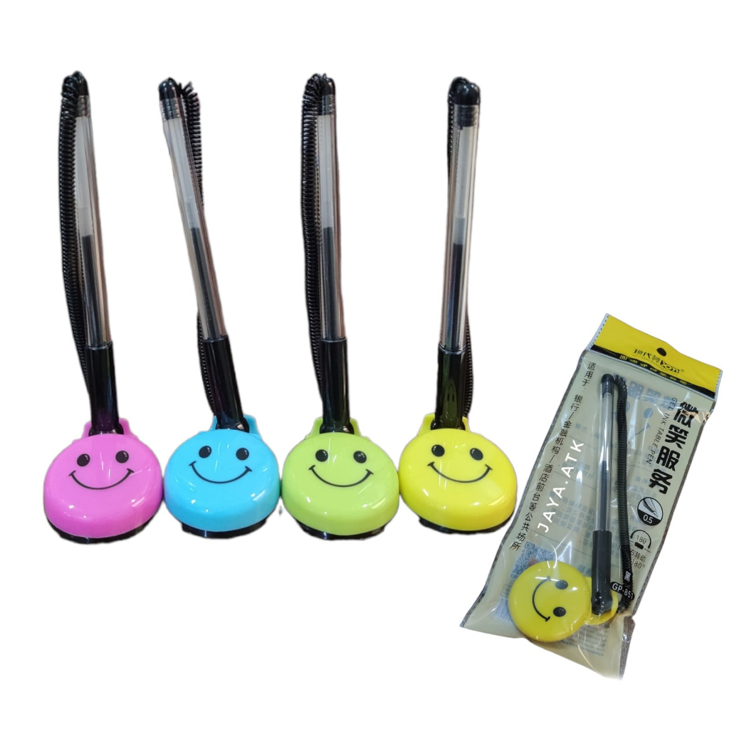 

PULPEN MEJA TEMPEL SMILE 0.5 MM PEN STAND WARNA BERDIRI SPIRAL LUCU GP-851 PULPEN TANDA TANGAN