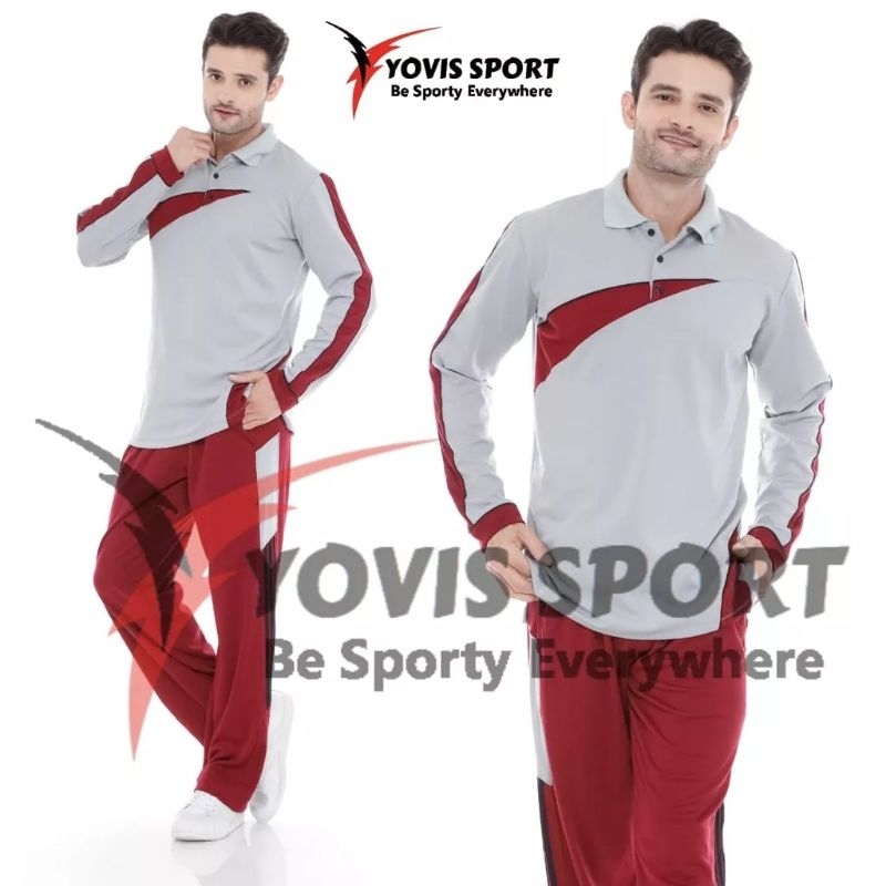Setelan Olahraga Pria Lengan Panjang Yovis Sport Original