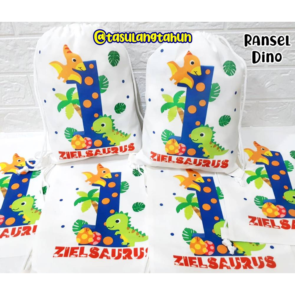 

Tas Ulang Tahun Anak RANSEL Souvenir Ultah GoodieBag Bingkisan Blacu DINO