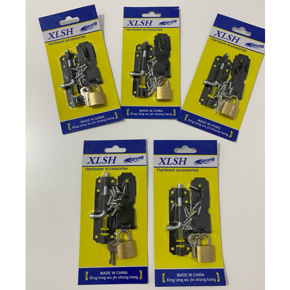 Grendle Pintu set + Baut +Gembok Kunci