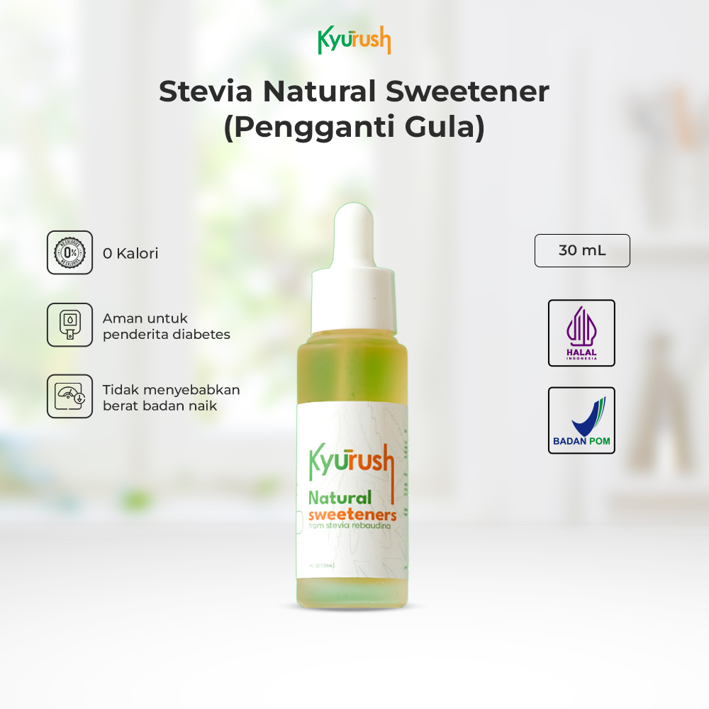 

Kyurush Stevia Natural Sweetener (Pengganti Beeru Gula) - 30mL