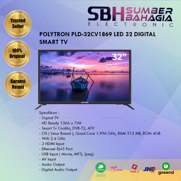 POLYTRON PLD-32CV1869 LED 32 DIGITAL SMART TV (NEW) (KHUSUS BANDUNG)
