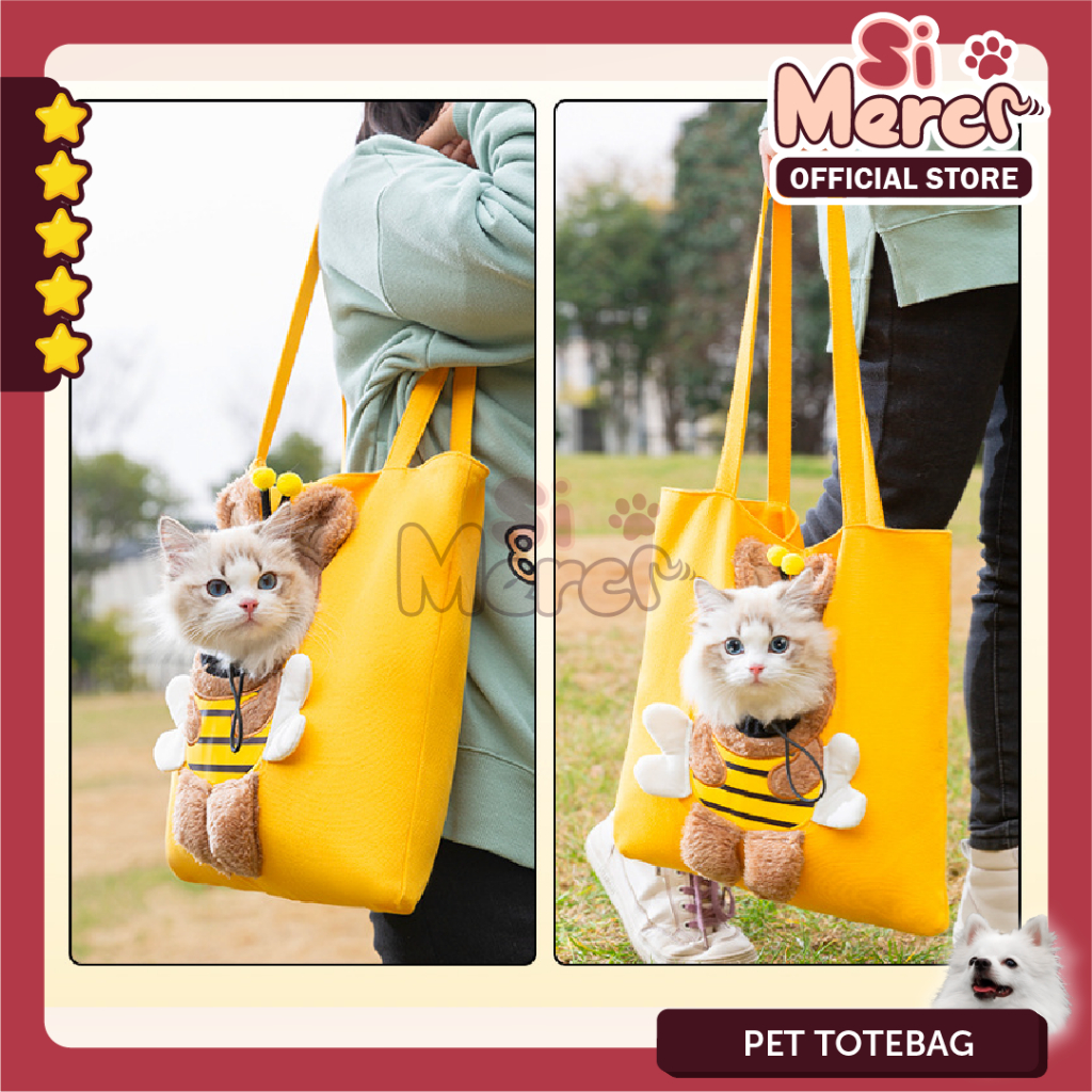 YIY Tote Bag Canvas Korea Anjing Kucing / Pet Carrier Kucing Anjing Lucu / Pet Cargo / Pet Backpack