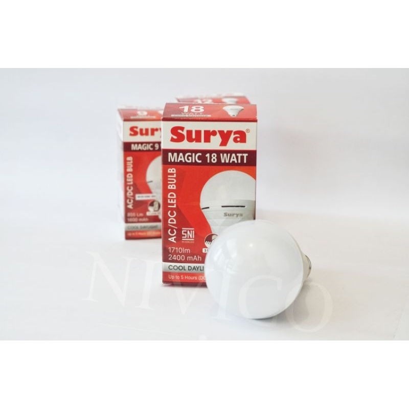 Lampu Emergency LED Bulb Magic Lamp 18 W Surya Cool Day Light