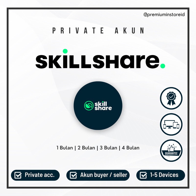 Skillshare premium 1-4 bulan (private)