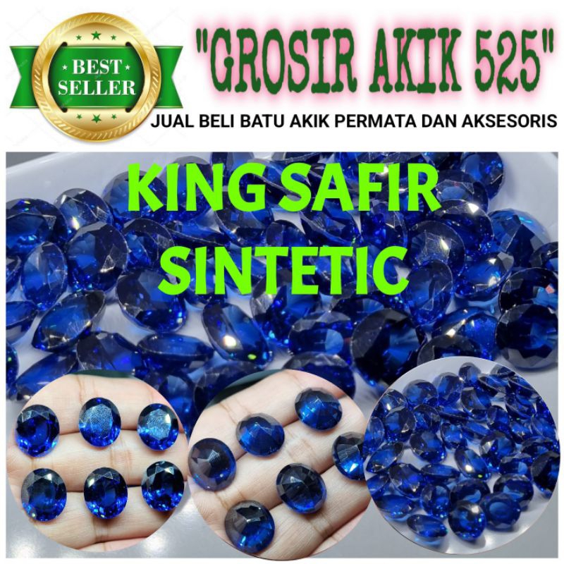 king safir sintetic / batu akik permata king safir sintetic tidak asli murah