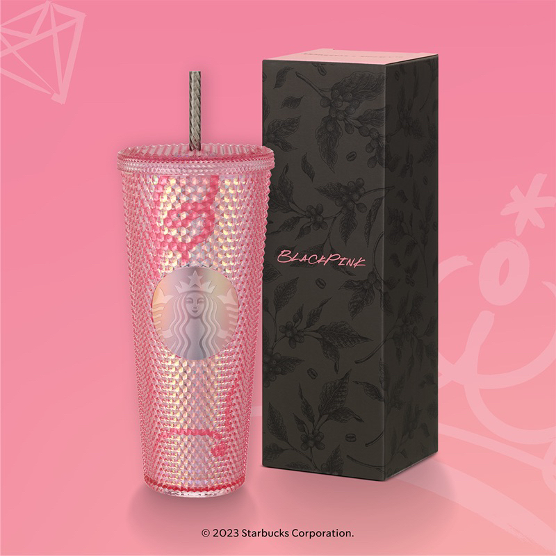 BLACKPINK Starbucks Pink Bling Cold Cup 24oz Jisoo
