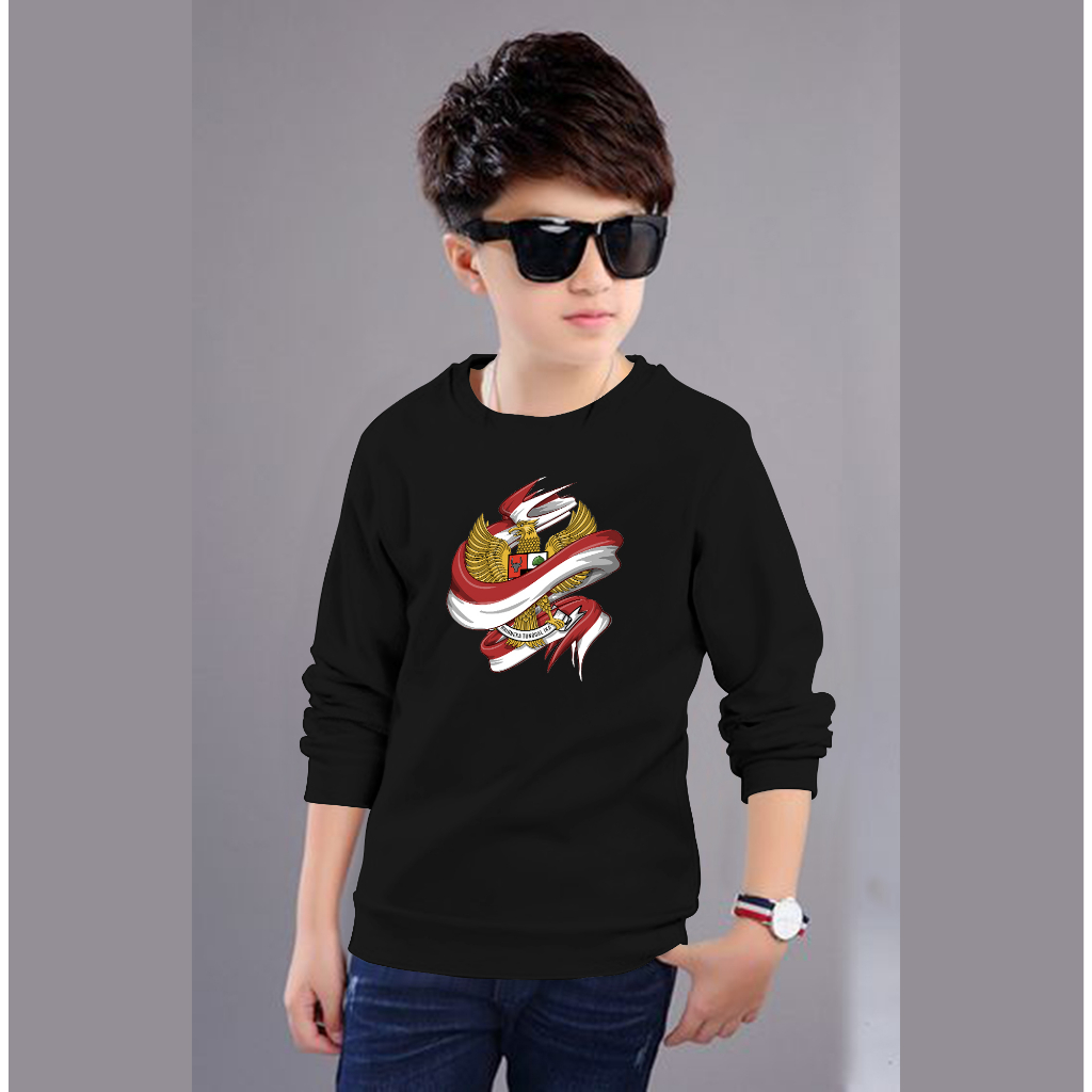Kaos Anak Garuda Bendera lengan panjang / sweater anak 17 agustus