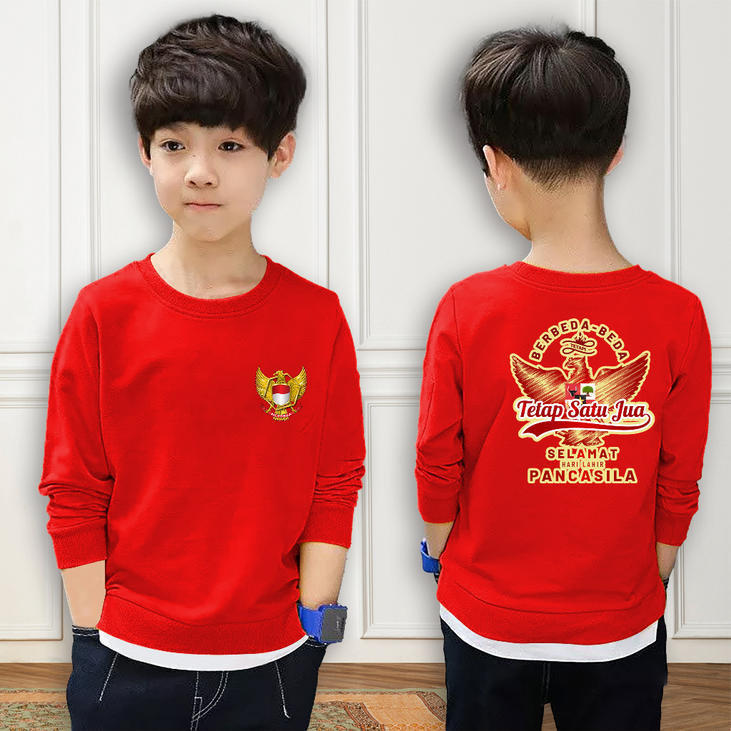 Kaos Anak Garuda Slogan lengan panjang / sweater anak 17 agustus