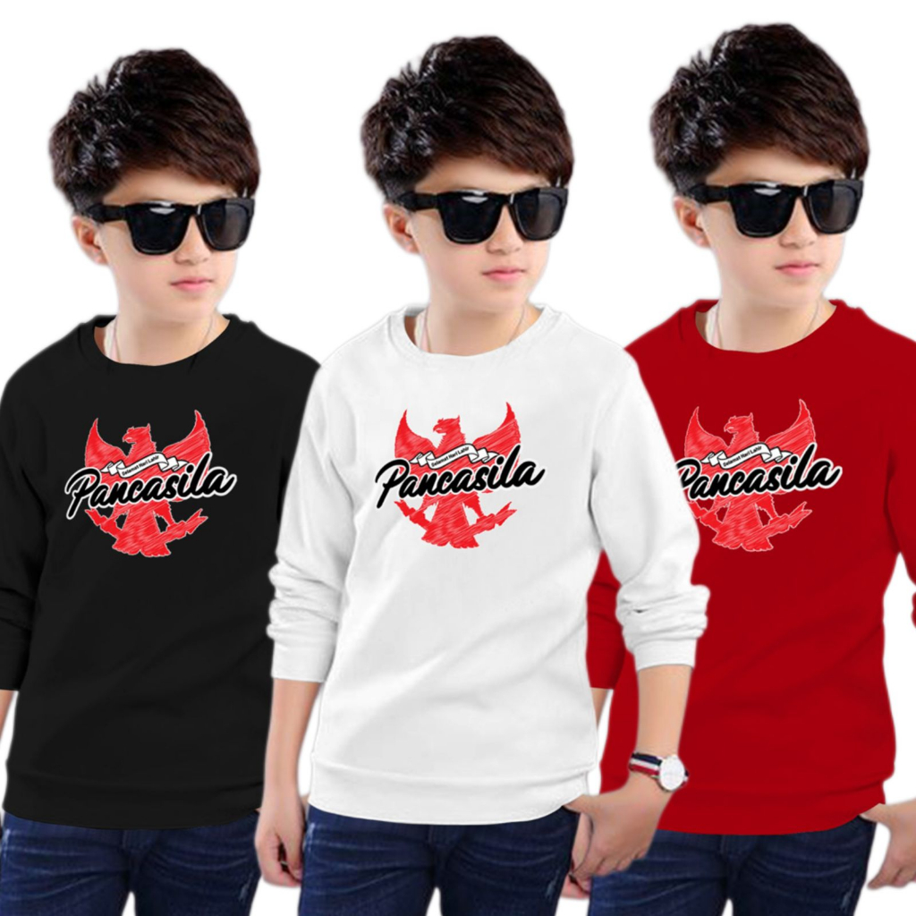 Kaos Anak Garuda Pancasila lengan panjang / sweater anak 17 agustus