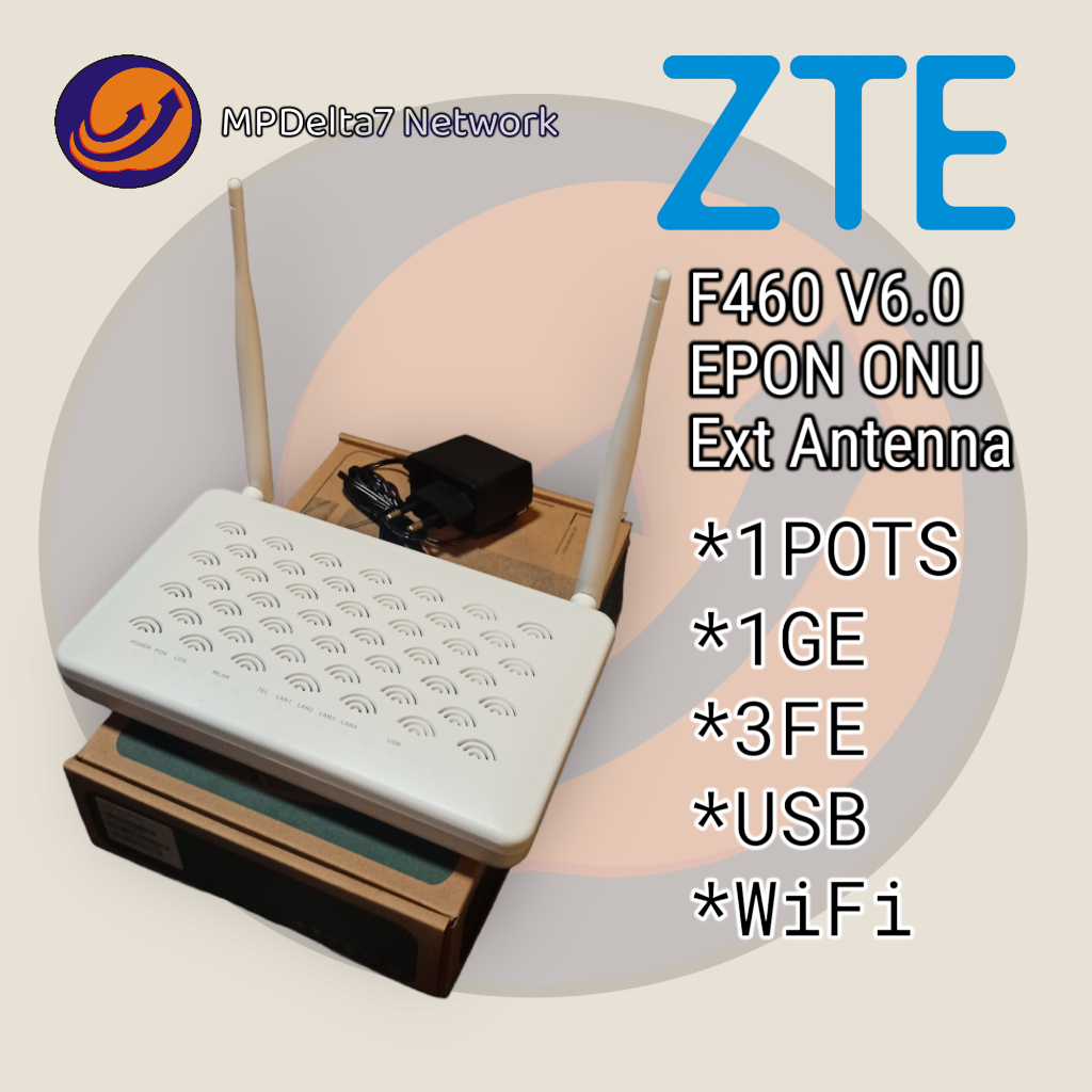 ONU EPON - ZTE F460 V6.0 - 2 Ext Antena