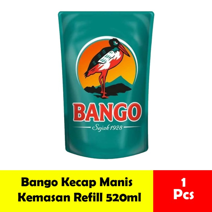 

Kecap Manis Bango Kemasan 520ml Refill / Pouch