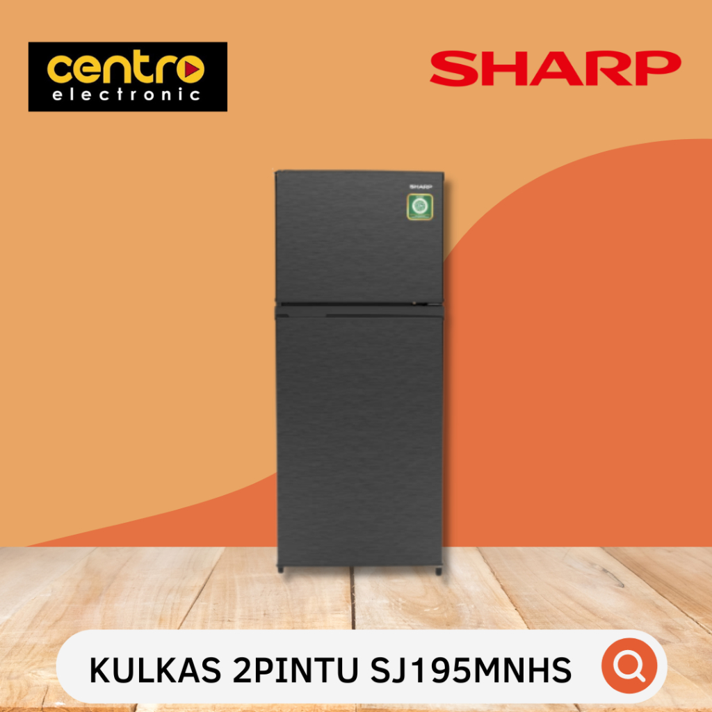 SHARP KULKAS LEMARI ES 2 PINTU SJ195MNHS SJ 195 MN HS