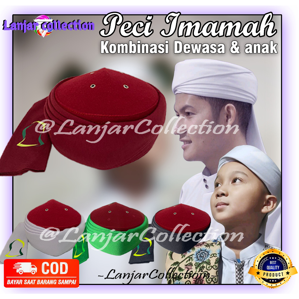 Peci Imamah Instan Permanen Habib umar kombinasi / imamah permanen 3 meter kombinasi