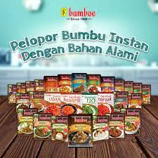 

Bomboe bumbu Instant Nasi Goreng Pedas 40gr/Rawon 54gr/Tom yum 60gr//Bamboe