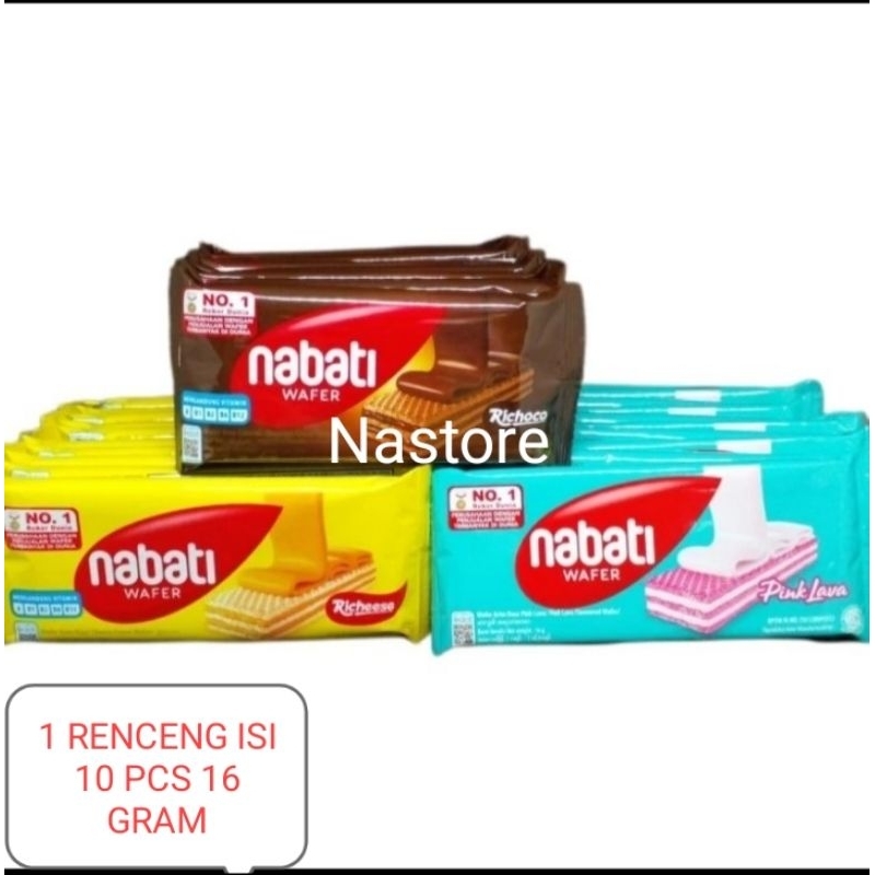 

Nabati Wafer 16 gram isi 10 pcs. 1000.n