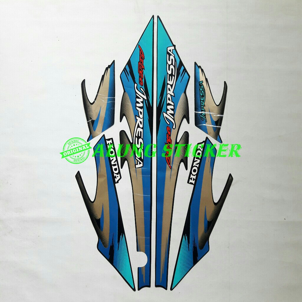 STIKER STRIPING MOTOR IMPRESSA 2000 BIRU