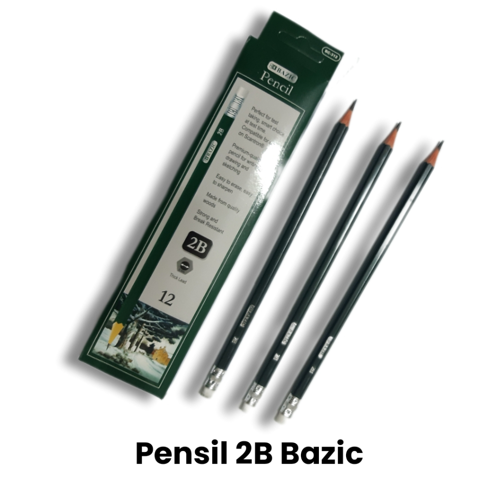 

Pensil 2B + penghapus BAZIC pencil hexagonal Murah