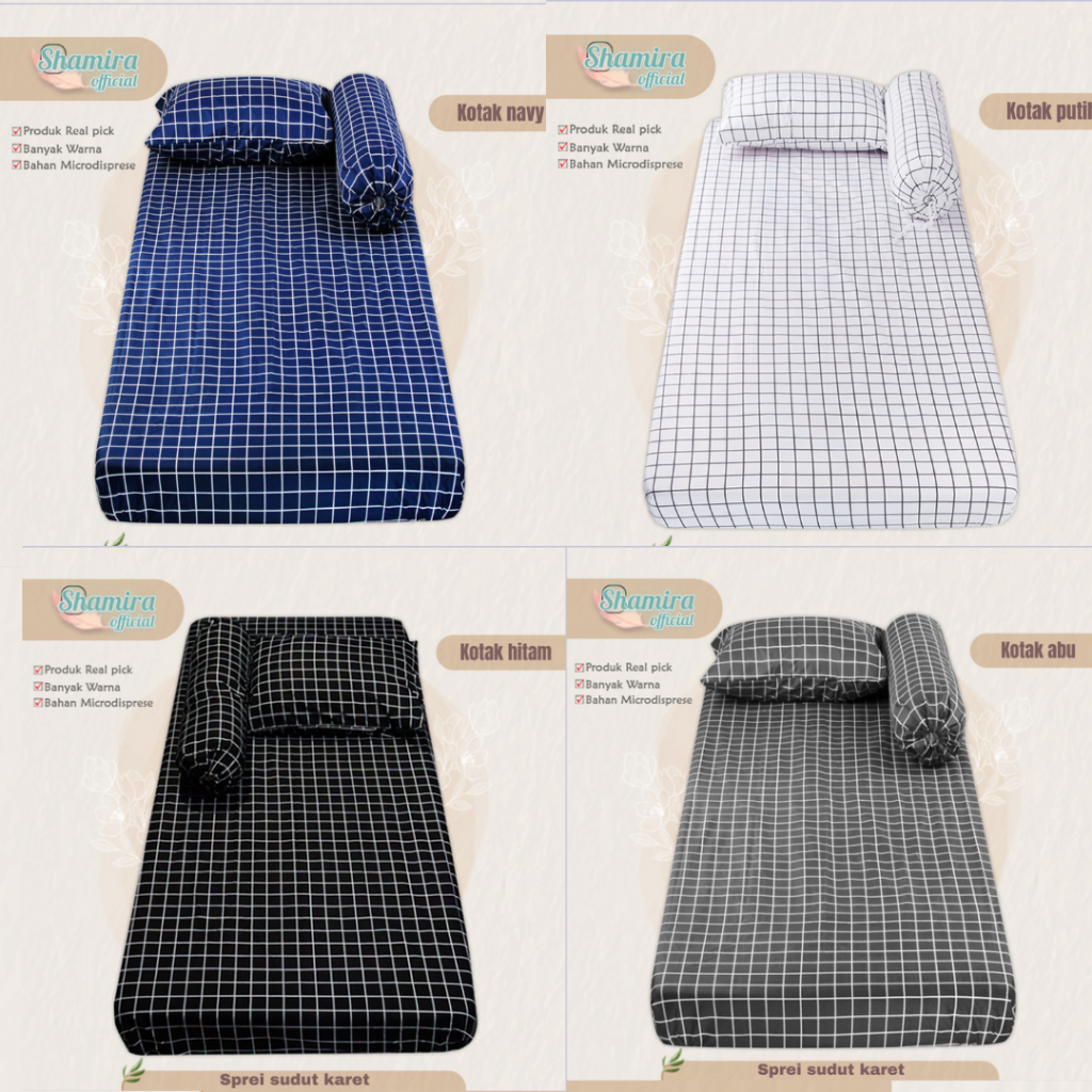 Sprei Ukuran 180x200 160x200 100x200 Aesthetic Sudut Karet