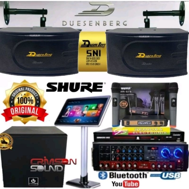 Paket Speaker Karaoke Dusenberg 10 inch Subwoofer Aktif 12 inch Karaoke set Sound System Original