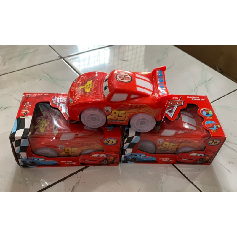 Mainan mobil baterai mobil cars mobil balap cars nyala lampu ban