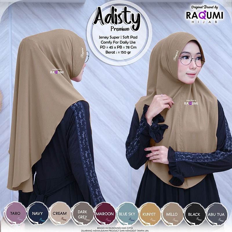 ADISTY PREMIUM RAQUMI ORIGINAL | JILBAB DAILY RAQUMI | JILBAB PAD RAQUMI