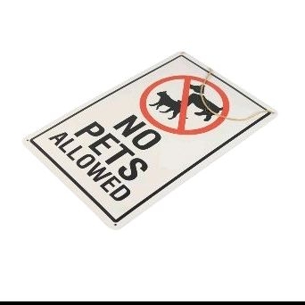 

A04059 Signage NO PETS ALLOWED Label Dilarang Bawa Binatang