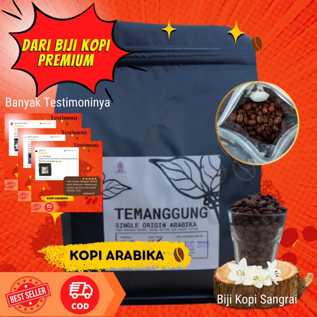 

Kopi Temanggung Arabika Premium Biji Sangrai Murni Asli 100% Natural 1kg