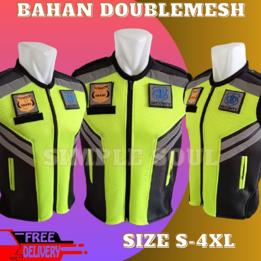 Rompi Security Terbaru | Rompi Satpam Terbaru | Rompi Security Tebal | Double Mesh | Bisa COD/ Mesh 