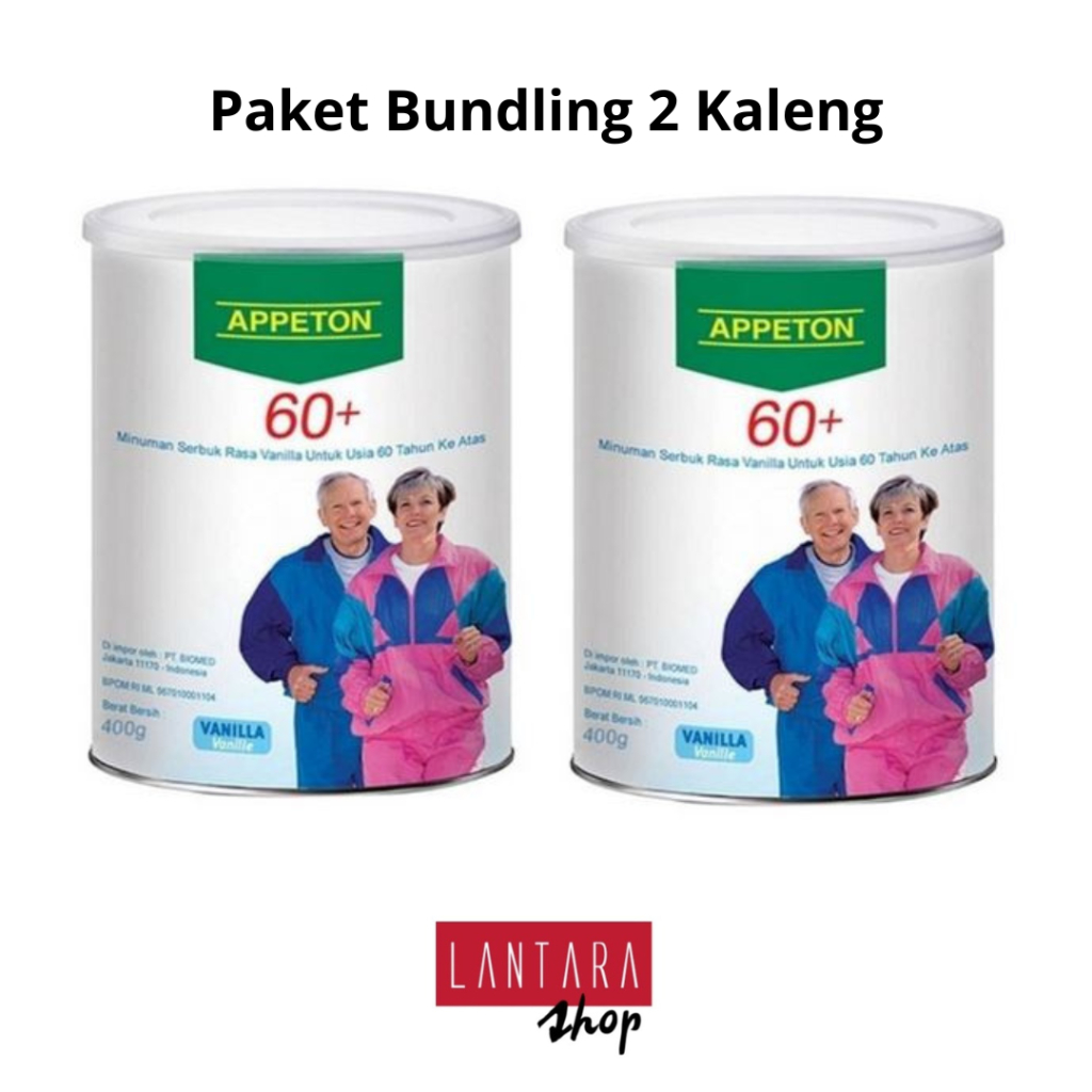 

Susu Lansia Orangtua Appeton 60+ 400 Gram Rasa Vanila - Bundling 2 Kaleng Lebih Hemat