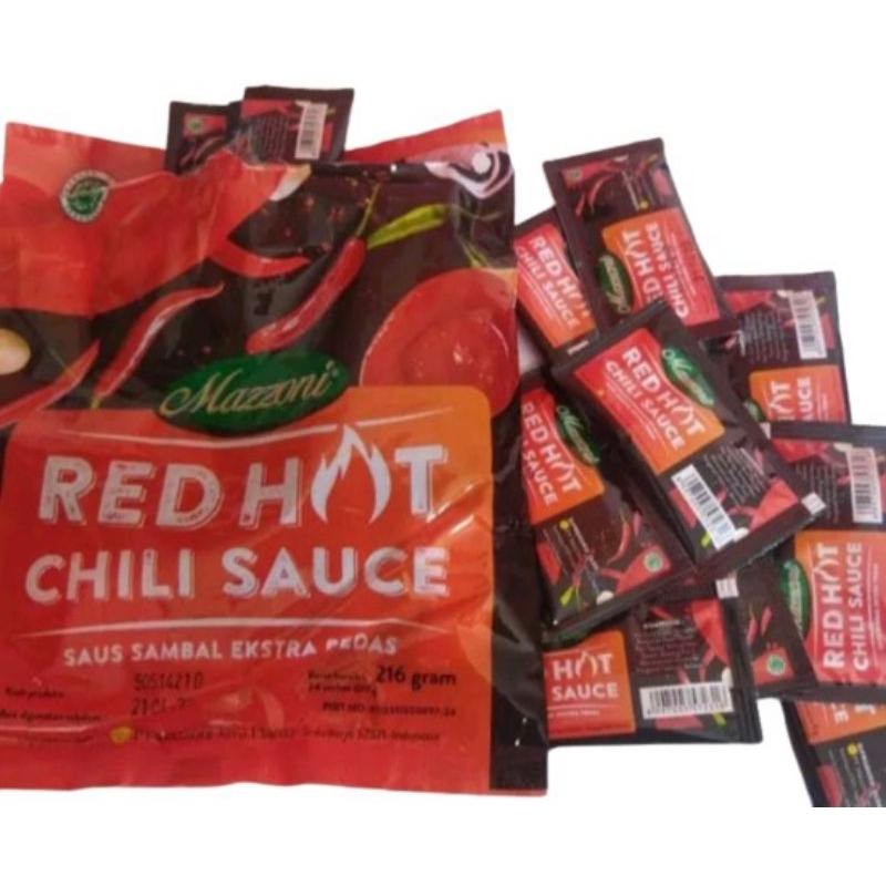 

MAZZONI RED HOT SAUCE | SAUS SAMBAL EXTRA PEDAS | 24 SACHET