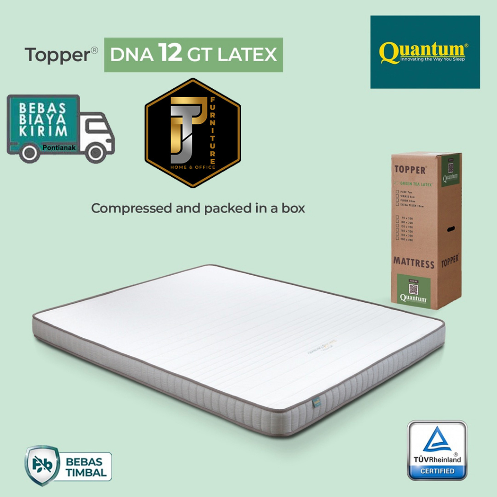 Pelapis Kasur/Kasur Busa Springbed Bergaransi/Quantum Topper Greentea Latex DNA 12cm Murah Pontianak