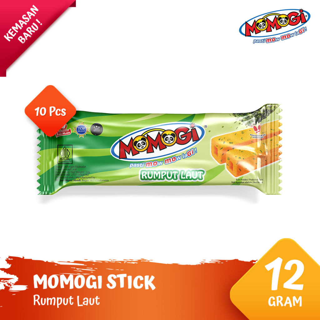 Momogi Stick Snack Makanan Ringan - Rumput Laut [1 Box @ 10 Pcs]